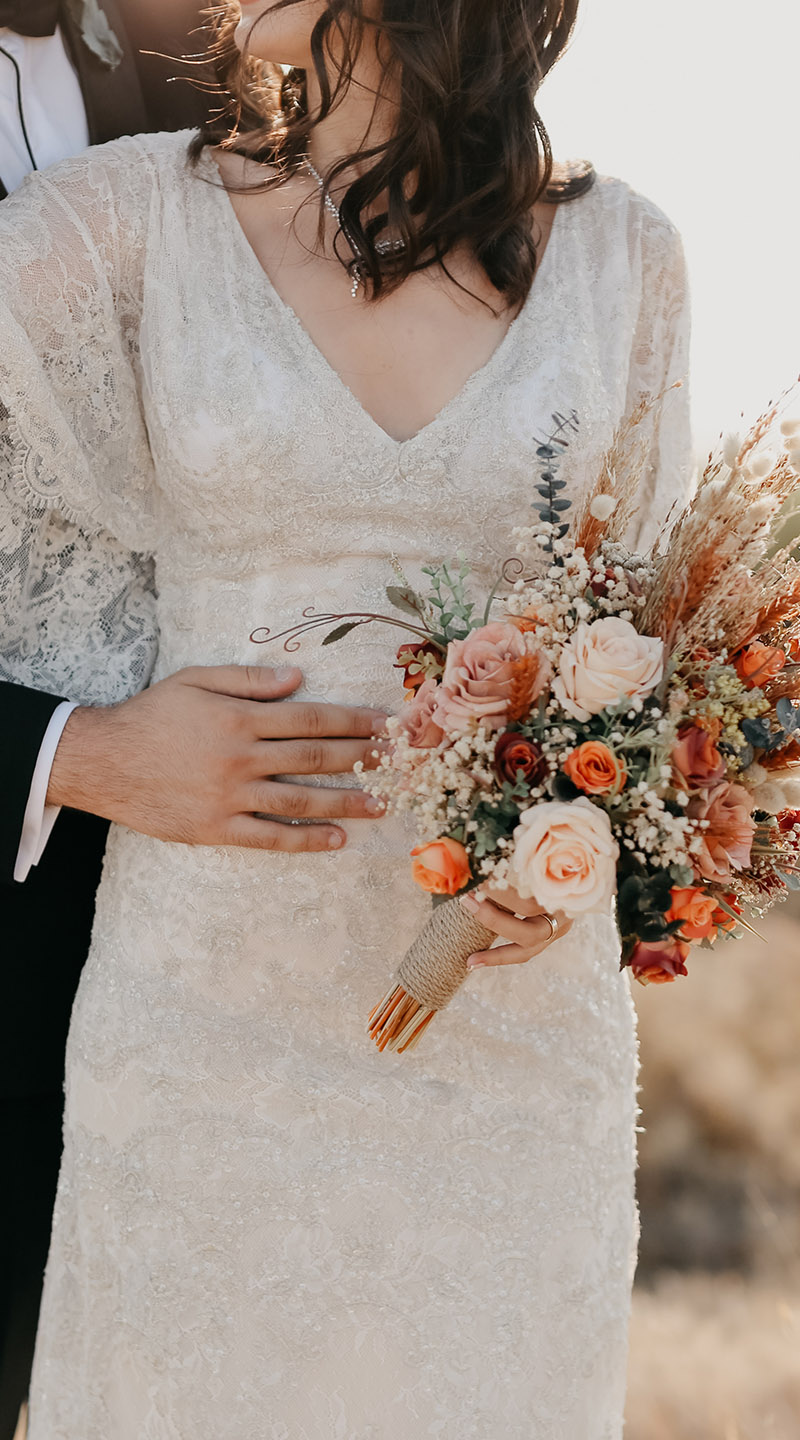 Braut und Bräutigam, Blumen, gehimmelt und geerdet, Die Reise, Lebensmoment, Lebensabschnitt, Karin Kornfeld